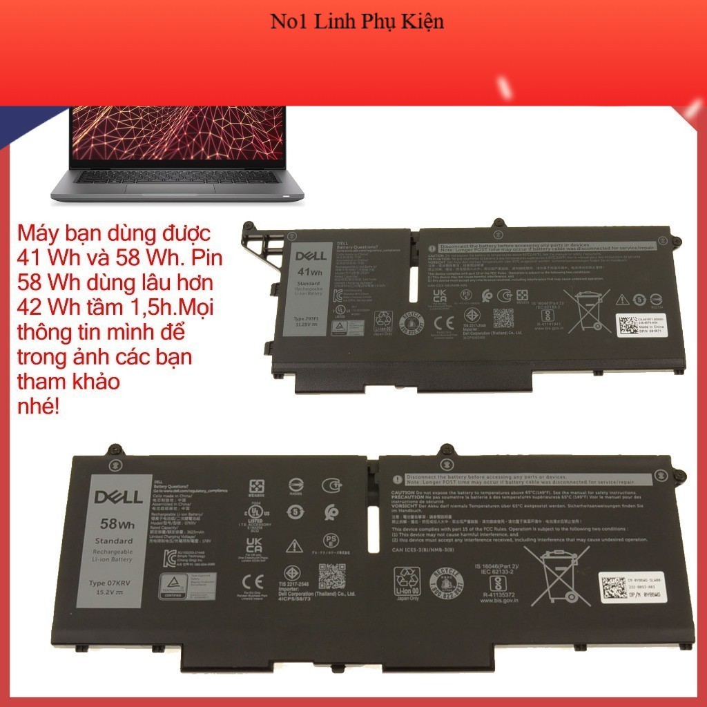 Pin Thay Thế cho Laptop Dell Latitude 7430