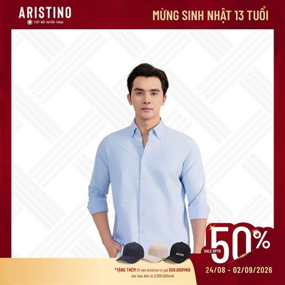 Áo Sơ Mi Nam Dài Tay Màu Xanh Aristino Brezza Chất Polyester ALSU060S0