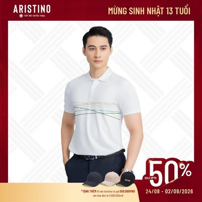 Áo Polo Nam ARISTINO Slim fit ôm nhẹ, họa tiết in trẻ trung, thời thượng - APS043AZ