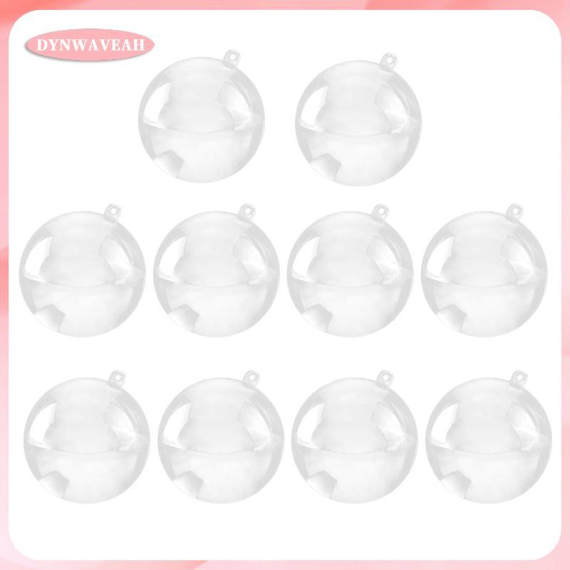 10 Chiếc Bóng Nhựa Trong Suốt DIY Giáng Sinh Treo Bauble Trang Trí 40mm