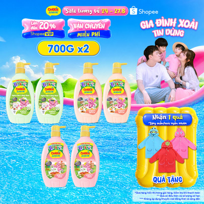 Combo 2 Chai Sữa Tắm Gội thành phần thiên nhiên & sữa chua Sạch Dịu Nhẹ & ẩm mịn Cho Bé Carrie Junior Yoghurt 700g x 2