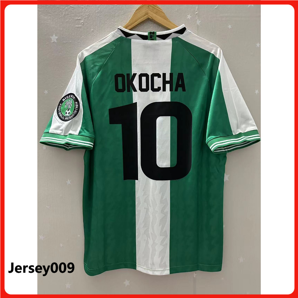 S-XXL 1996 Nigeria OKOCHA Chất Lượng Hàng Đầu Nhà Retro Áo Bóng Đá Tùy Chỉnh Áo Thun