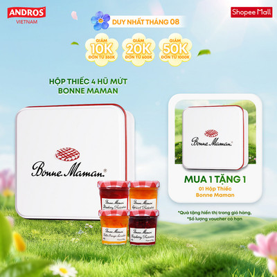 [PHIÊN BẢN GIỚI HẠN] Hộp Thiếc 4 Hũ Mứt Bonne Maman 30g - Nhập Khẩu Từ Pháp - BONNE MAMAN - 30g x 4