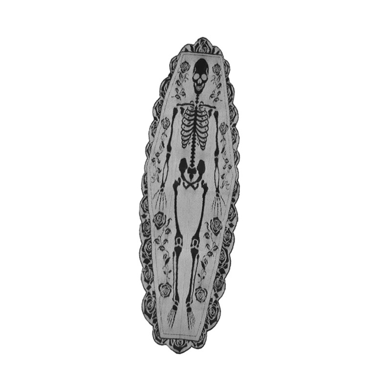 YOI Halloween Table Runner Rose Skeleton Table Accent 72 x 23 6 in Vải Tạo Kiểu Cho Bàn Ăn Trung Tâm