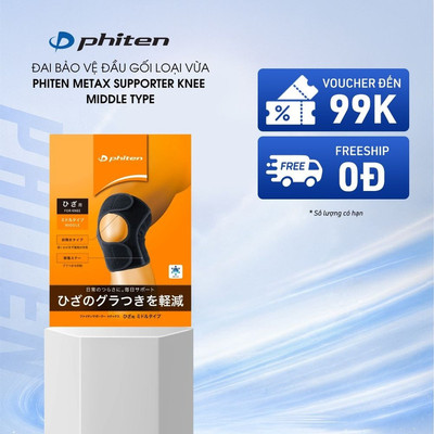 Đai Bảo Vệ Khớp Gối Loại Vừa Phiten Metax Supporter Knee Middle Type