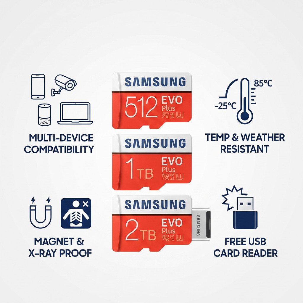 Thẻ Nhớ Samsung 512GB 1TB Thẻ SD Tốc Độ Cao micro SD Card 2TB