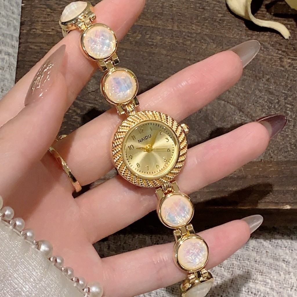 Mùa Hè Tươi Đầy Màu Sắc Opal Vòng Tay Đồng Hồ Nữ Niche Thiết Kế Cảm Giác Tính Khí Đồng Hồ Thạch Anh 