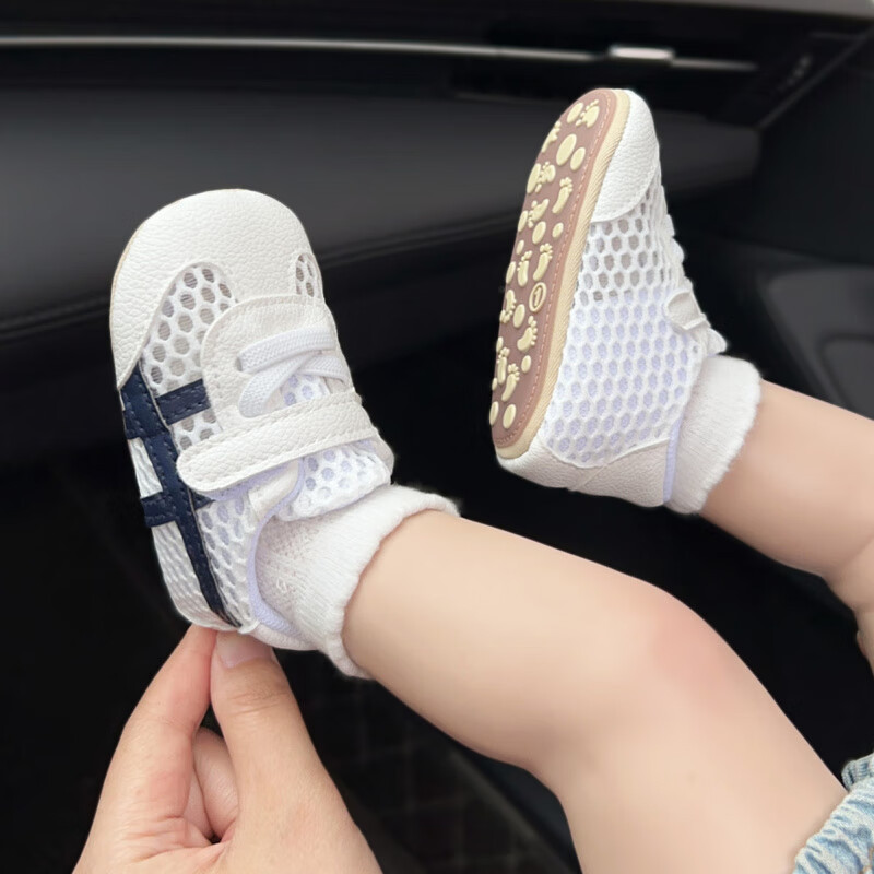 Giày Trẻ Sơ Sinh Mùa Hè Đế Mềm Chống Trơn Trượt Lưới Giày Tập Đi 0-1 Tuổi Nam Nữ Bé Thoáng Khí Giày 