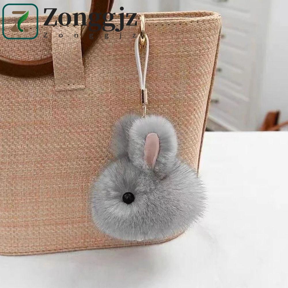 ZONGGJZ Thỏ Móc Khóa Sang Trọng, Hình Thỏ Rex Lông Thỏ Lông Thỏ Lông Thỏ Móc Khóa Bóng Lông, Móc Khó