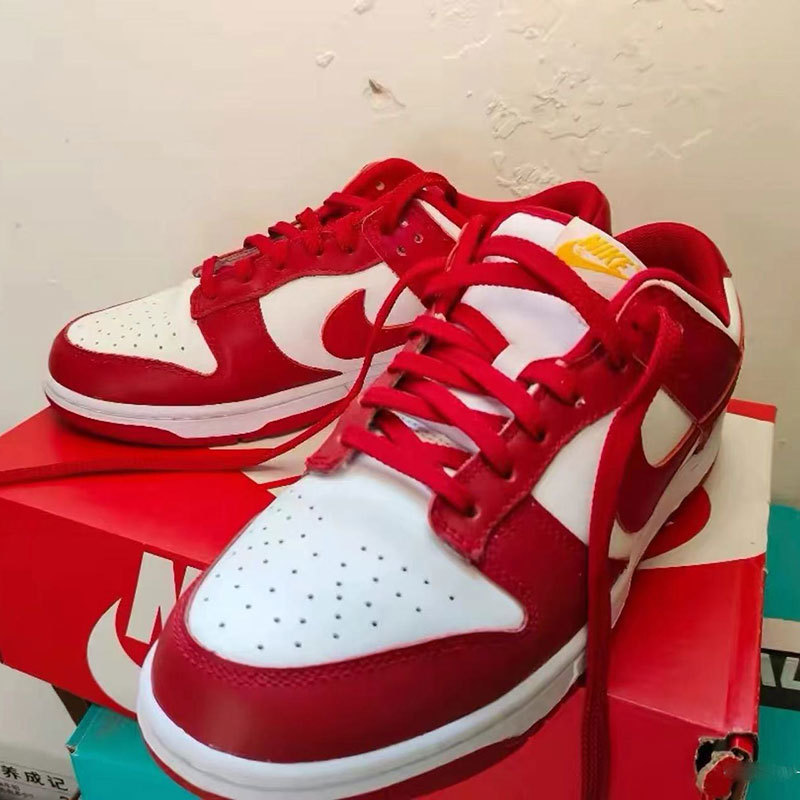 Thích hợp cho Nike dunk Low Retro "Gym Red" Giày thể thao cổ điển hợp thời trang Hạt điều Hoa gai dầ