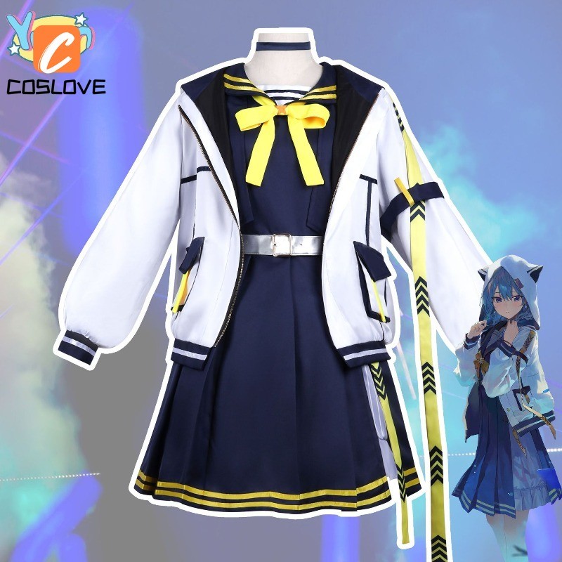 Hololive Vtuber Hoshimachi Suisei Cosplay Quần Áo JK Phong Cách Trọn Bộ Trang Phục Trang Phục Cho Bé