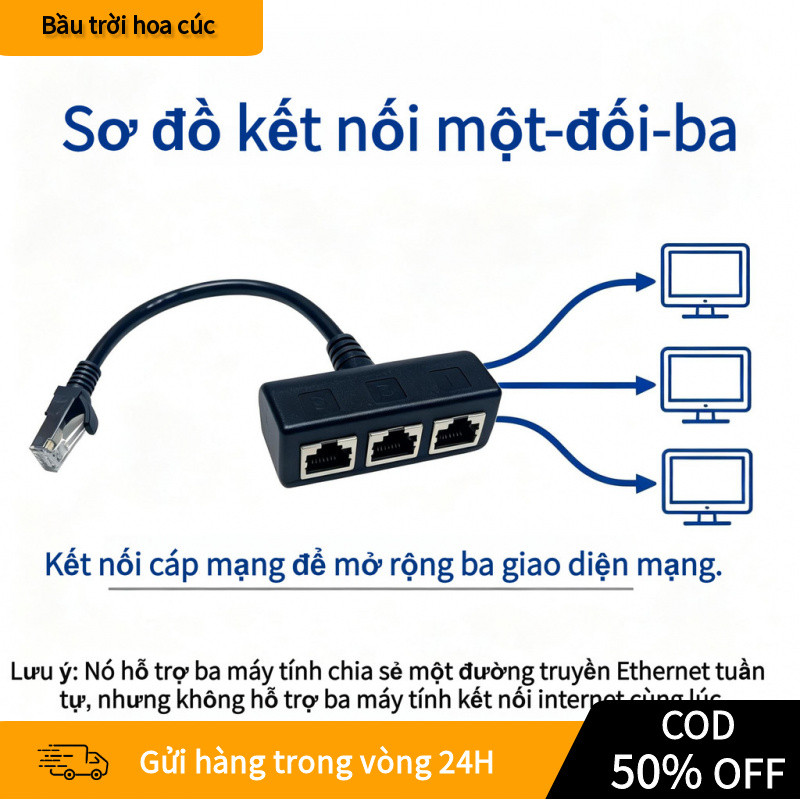 Cáp Chia Mạng Ethernet RJ45, Bộ Chia Cổng Mạng LAN Tiện Lợi Cho PC, Router, Switch