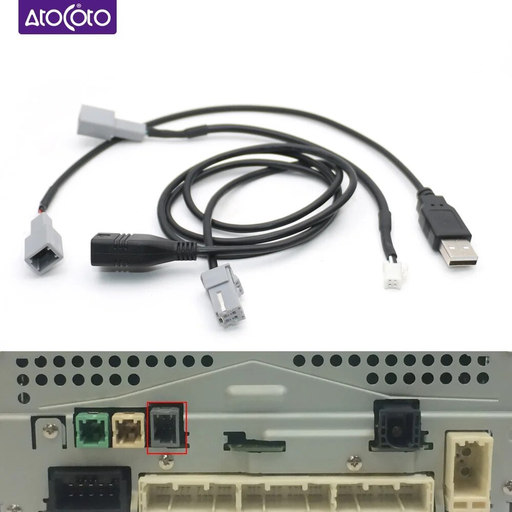 [Kivora] Bộ chuyển đổi cáp Usb 4 chân trên ô tô Đầu vào dây âm thanh Conector cho máy nghe nhạc Cd đ