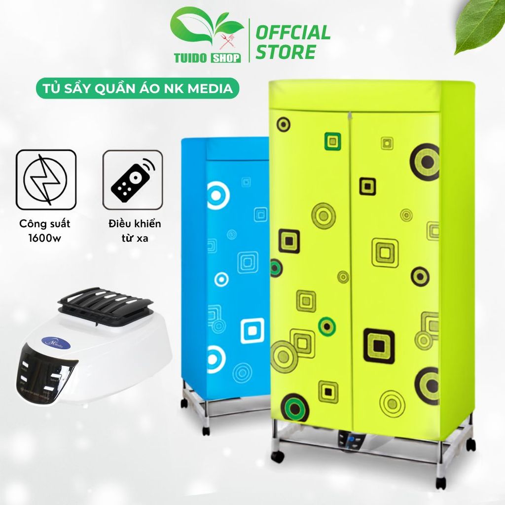 Tủ Sấy Quần Áo NK Media MD-CD0216, Diệt Khuẩn Chống Nấm Mốc Khi Trời Mưa - TUIDO SHOP