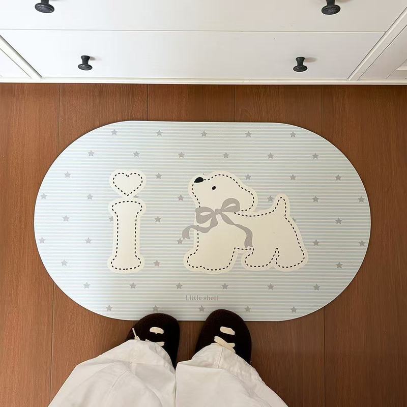Cute bathroom floor mat, water-absorbent home doormat for the bathroom entrance, toilet carpet, non-