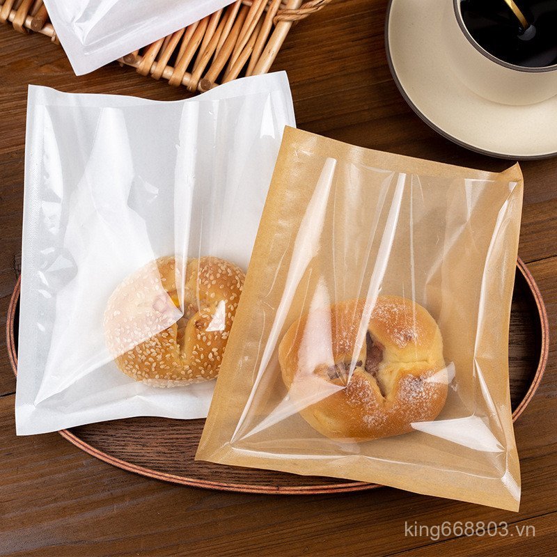 [100 Cái / gói] Bagel Ice Bread Bao Bì Túi Nướng Bánh Mì Sandwich Giấy Gói Trong Suốt CPCB