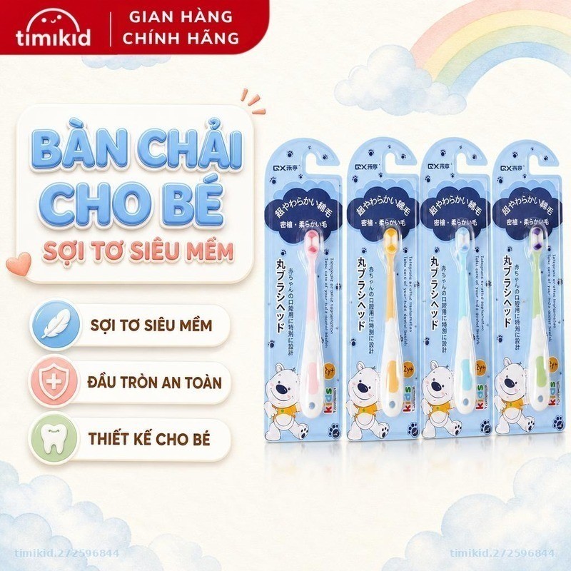 Bàn Chải Đánh Răng Sợi Tơ Siêu Mềm An Toàn Không Gây Chảy Máu Chân Răng Cho Bé…