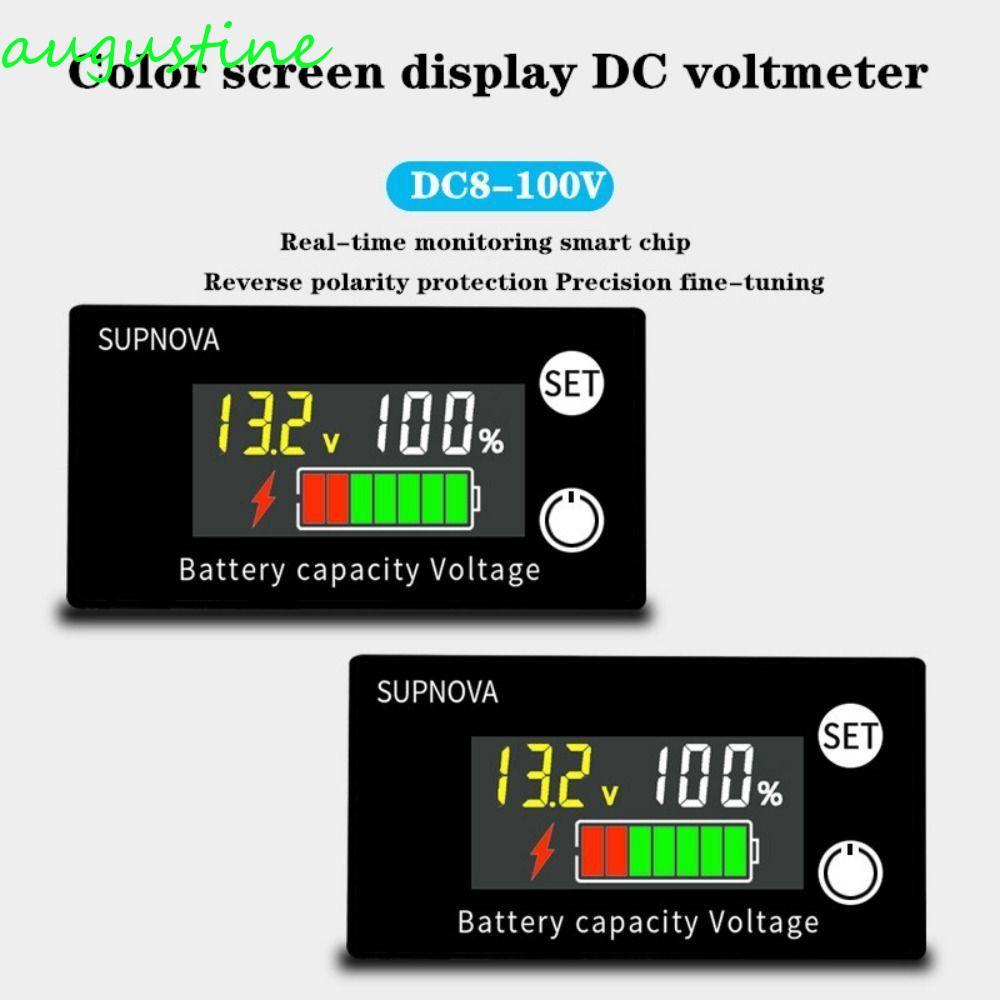 AUGUSTINE DC Pin Vôn kế LCD kỹ thuật số Máy kiểm tra pin 8V-100V