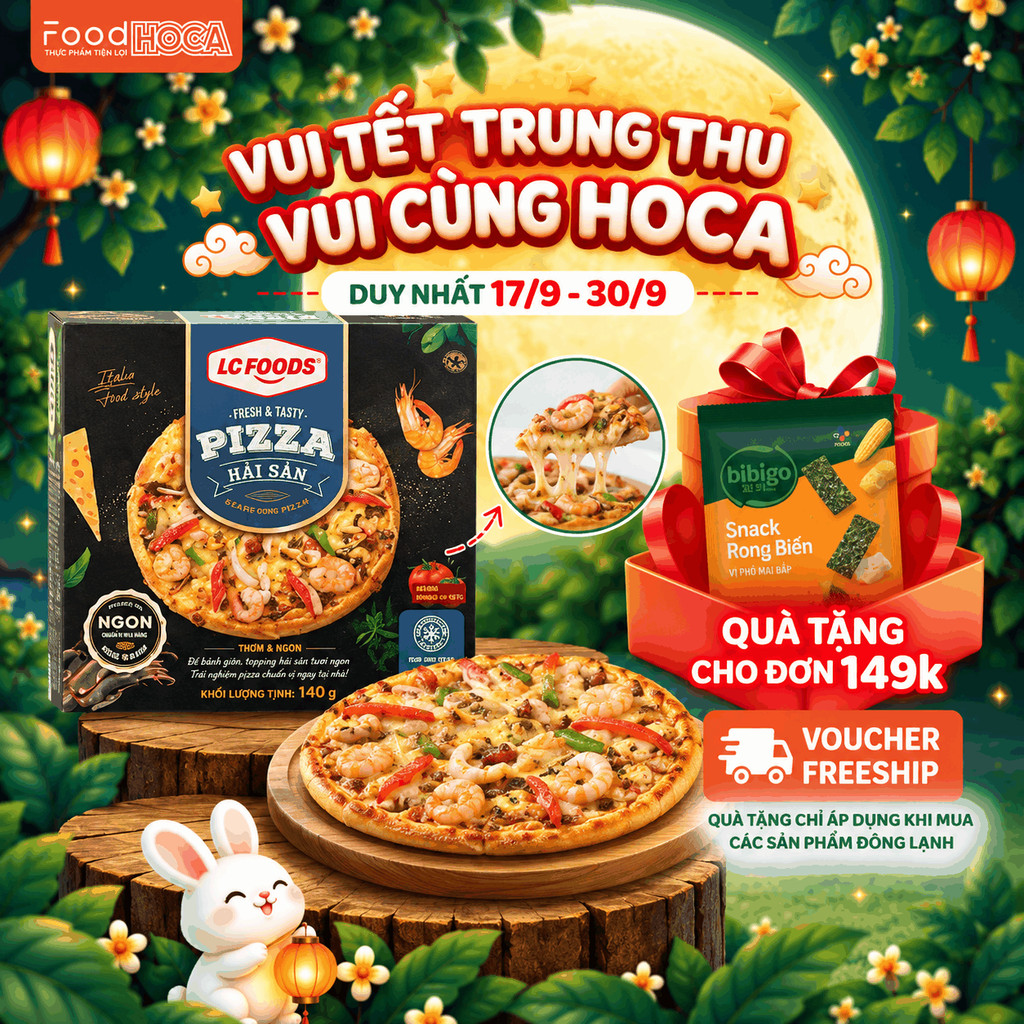 [GIAO HỎA TỐC HCM] Pizza Hải Sản LC Foods 140G - Pizza Đông Lạnh Ăn Sáng Tiện Lợi Shop HOCA FOOD