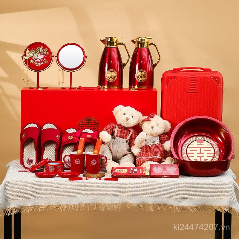 Happy Wedding Supplies Dowry Wedding Wedding Bridal Box High-End Woman 's Home Wedding Basin Set Was