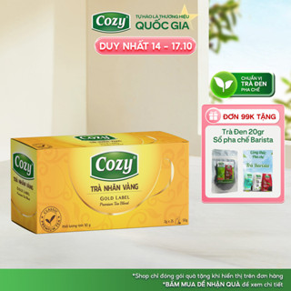 Trà Đen Nhãn Vàng Cozy Túi Lọc (50gr - 25 gói) Hương Vị Đậm Đà, An Toàn Sức Khoẻ