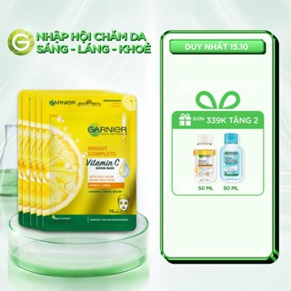 Bộ 5 mặt nạ tinh chất Quả Yuzu và Vitamin C sáng da tức thì Garnier 28g