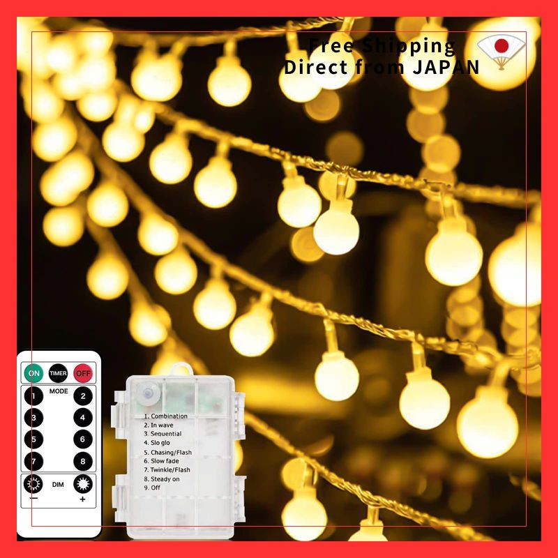 Auting Fairy Lights 10M 100 Bulbs Battery Operated with Remote 8 Lighting Modes Dimmable Timer Strin