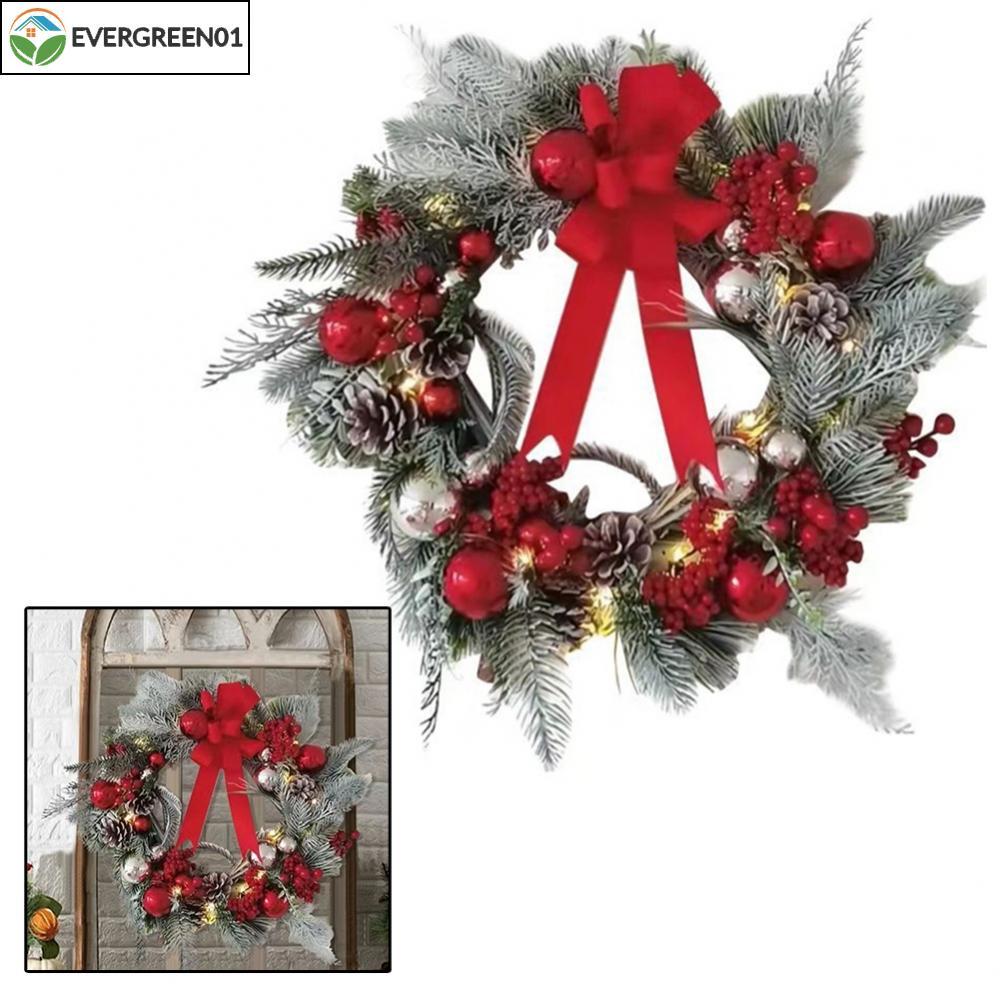 <Evergreen>Elegant Silver Snowflake Wreath: Perfect Christmas Door Decoration & present 