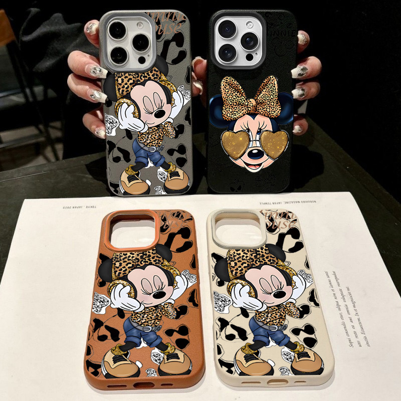 Ốp Điện Thoại Chuột Mickey Minnie Cho OPPO A3 A5 A6 PRO A3X A40 A5X RENO 10 PRO 7Z 8 5G 6 5 Da PU Si