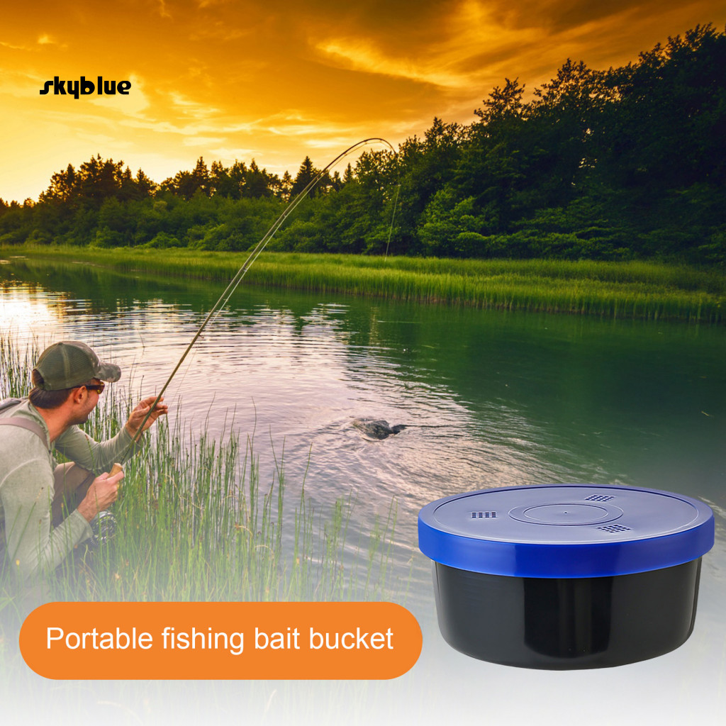 [Sy] Thùng Câu Cá Xô Câu Cá Dung Tích Lớn Di Động Mồi Câu Cá Có Tay Cầm Cho Giun Đất Maggot Giun Mồi