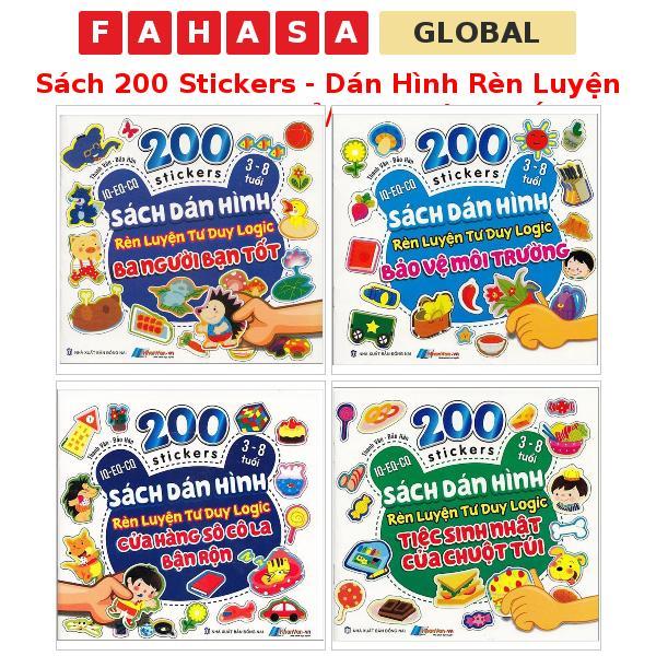 Sách 200 Stickers - Dán Hình Rèn Luyện Tư Duy Logic (Lẻ/ Trọn Bộ 4 cuốn)