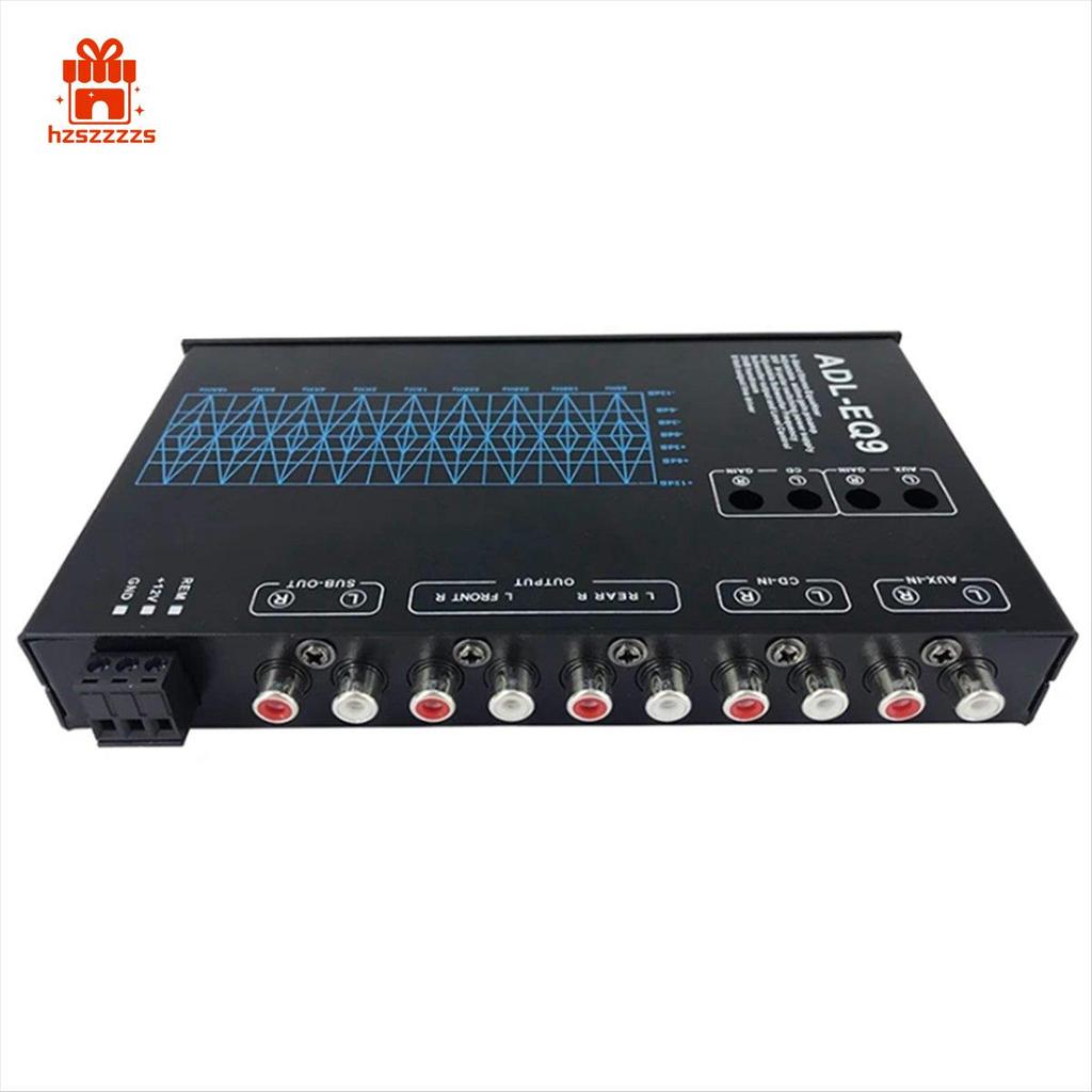 Bộ cân bằng đồ họa Auto Square 9 Band -EQ9 Bộ cân bằng khuếch đại ô tô + Bộ lọc có thể điều chỉnh