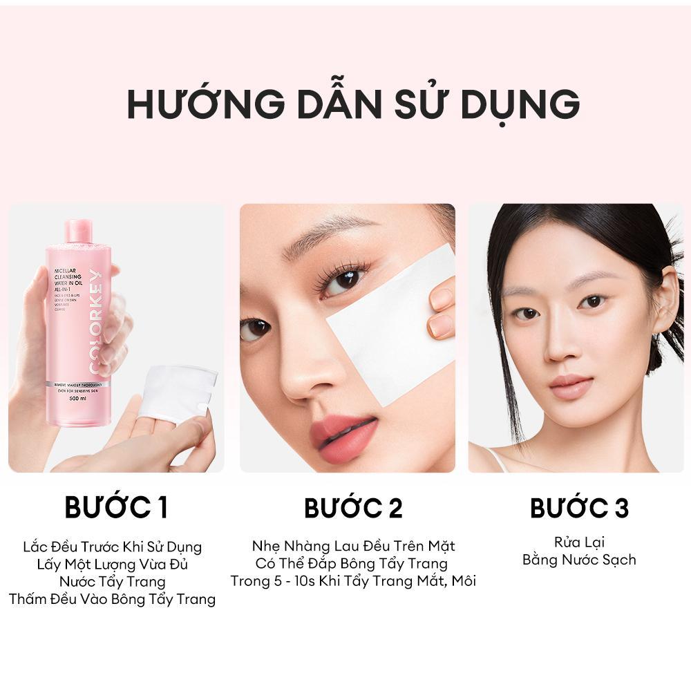 Ảnh 9 của Nước tẩy trang 2 lớp Colorkey Micellar Cleansing Water In Oil All-In-1 cho mọi loại da 500ml
