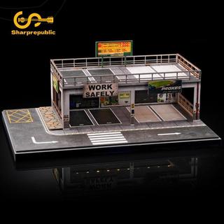 Sharprepublic 1 / 64 Đỗ Xe Hiển Thị Ốp Lưng Mô Phỏng Sưu Tập Hộp Đựng Người Tổ Chức Cho Đồ Chơi Xe Thu Thập 1 / 64 Diorama Xe Hiển Thị