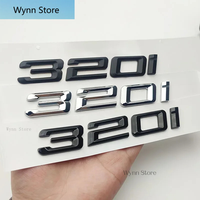 ♣♣3D ABS Chrome Đen untuk BMW 320i F30 E46 E90 G20 kereta belakang batang surat Sticker 320i lambang