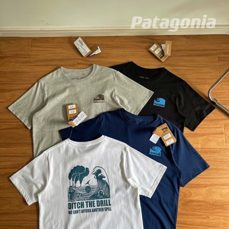 Patagonia Seas of Change Wave Series Cotton Nam Nữ Tay Ngắn In Hình Cổ Điển gdg