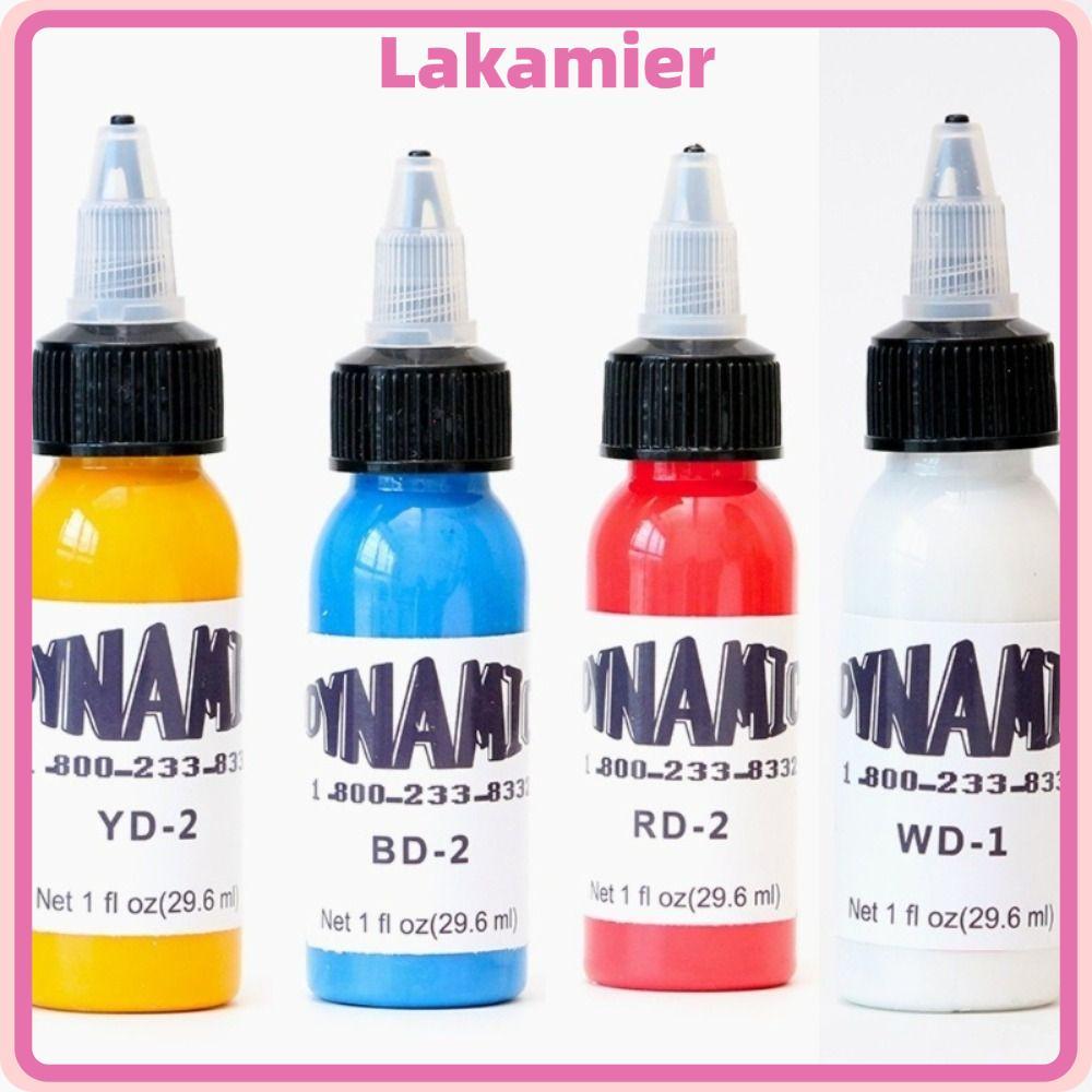LAKA Tattoo Practice Color, White Blue Red Yellow Tattoo Ink, Body Art 30ML Tattoo Ink Pigment Tatto