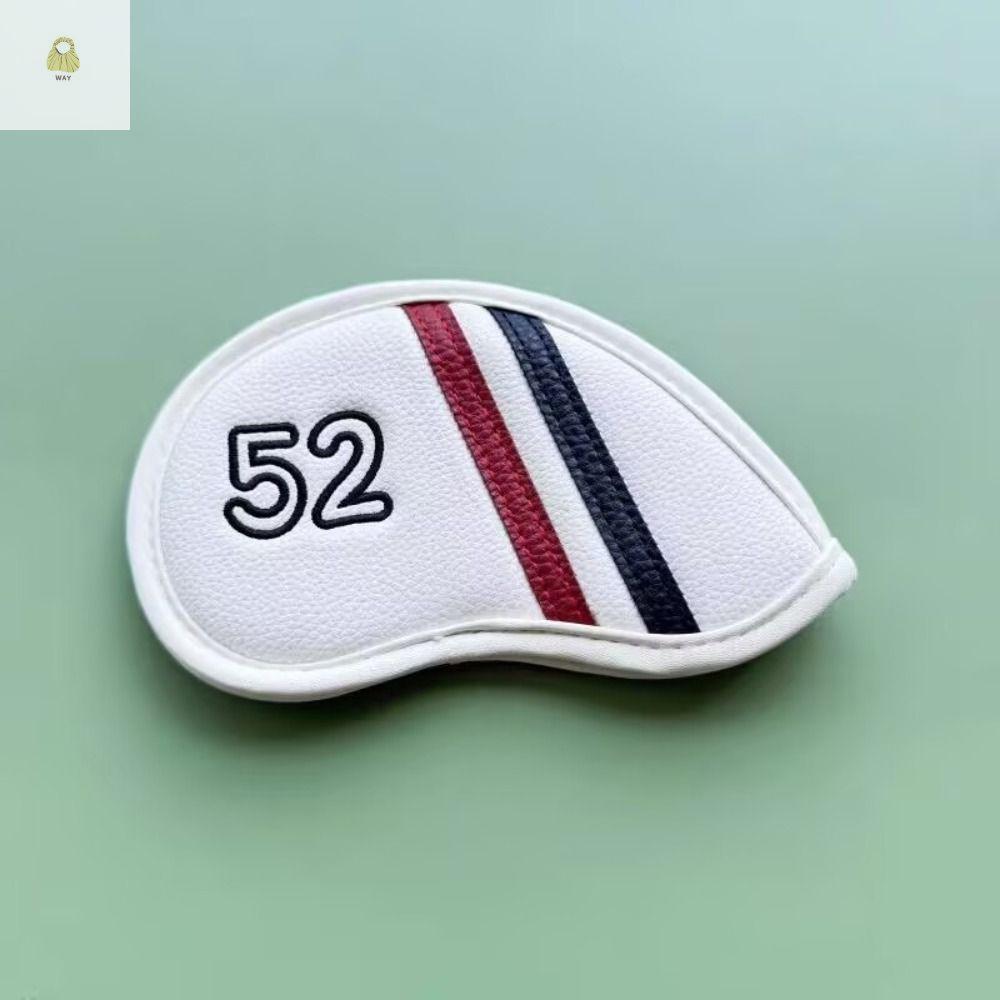 WAY Golf Wedge Cover, Angle Club 48 50 52 54 Độ Sand Wedge Headcover, Đen / Trắng Da PU Số Lớn 56 58