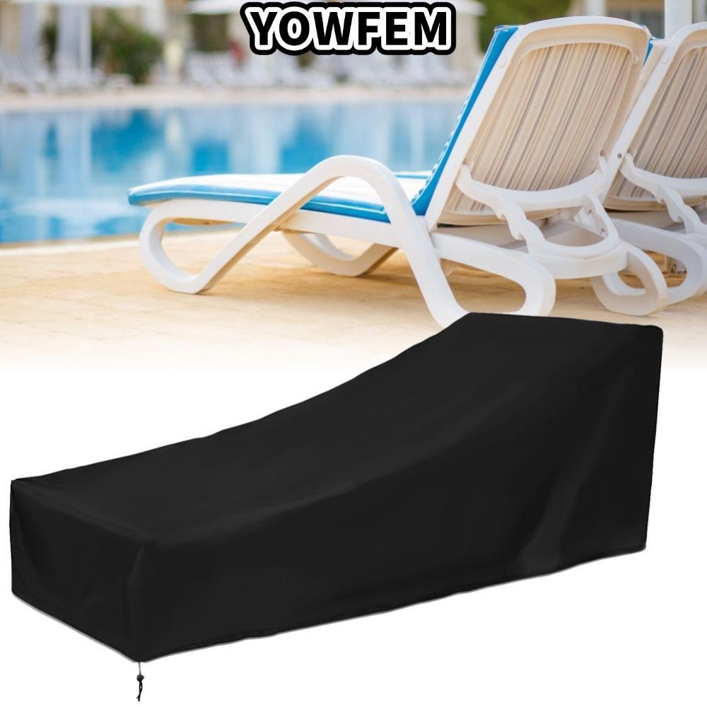 YOWFEM Chaise Lounge Ghế Cover, Vải đen Chống thấm nước Chaise Lounge Cover, Sân gấp chống bụi bền b