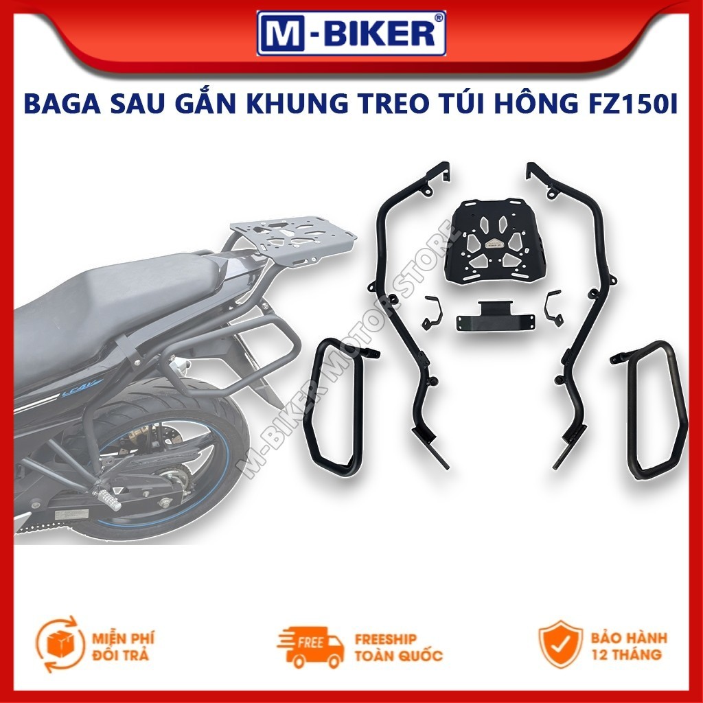 Baga FZ150, Baga sau Fz150, Baga hông FZ150, Baga sau gắn khung treo túi hông FZ150 | M-Biker