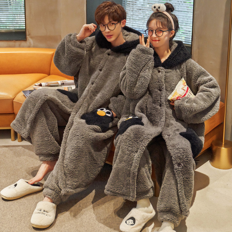 Bộ đồ ngủ 2 mảnh hình chim cánh cụt dễ thương - Ấm cúng phù hợp cho gia đình & người ngủ Cosplay Par