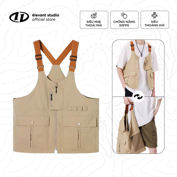 Outdoor Cargo Vest Áo Túi 2 trong 1 élevant