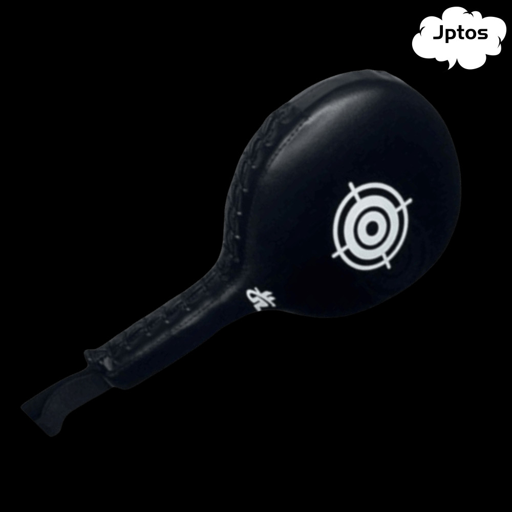 JPTOS Boxing Target Paddle, PU EVA Padding Striking Target Pad, Dây đeo cổ tay cầm tay màu đen bền b