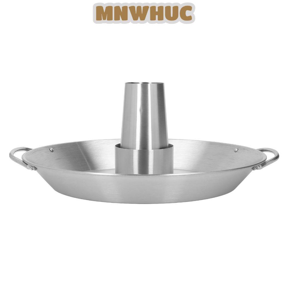 MNWHUC Beer Can Chicken Roaster Rack, Chảo nướng BBQ bằng thép không gỉ lớn, có tay cầm Bạc tròn dọc