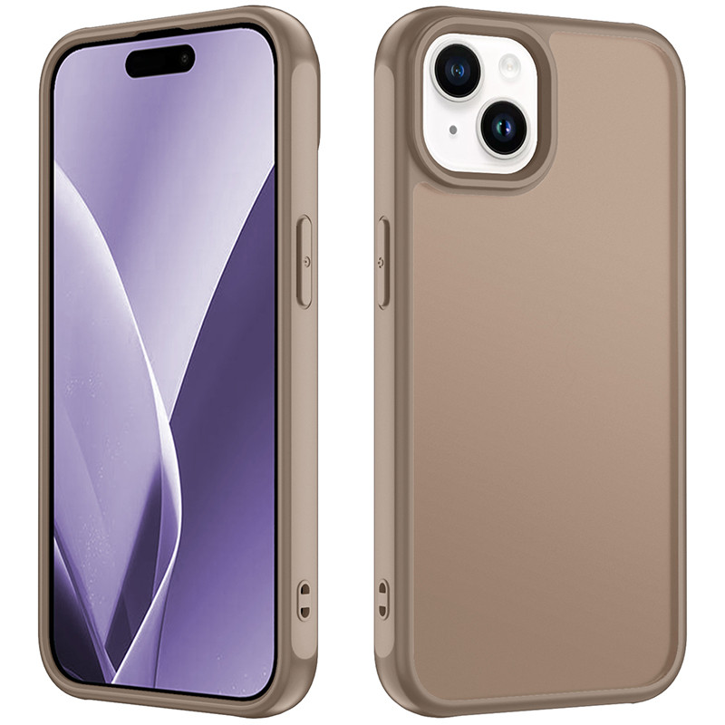 Ốp lưng iPhone 13 / 14 thường mặt lưng mờ viền đồng màu, chống sốc gọn nhẹ