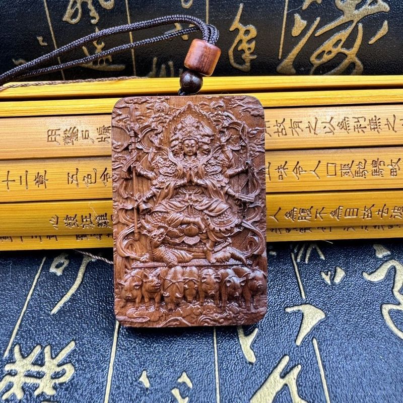 Z Zhengyi Longhushan Tóc Thẳng Tự Nhiên Sét Đột quỵ Táo tàu Bảng Gỗ Ánh Sáng Tím Nữ Mặt Dây Chuyền K
