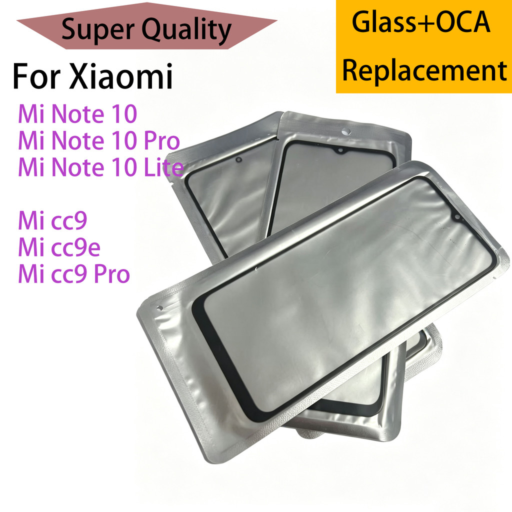 Dành Cho Xiaomi Mi Note 10 Pro Lite CC9 CC9E CC9 Pro Màn Hình Cảm Ứng Mặt Trước Kính Ngoài Với OCA