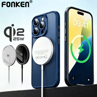 Fonken Qi2 25W Bộ sạc không dây từ tính Loại C Tấm sạc nhanh cho điện thoại sạc không dây