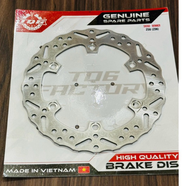 Đĩa thép TQ6 xe SH350/SH 350 trước 6 lỗ size 256mm ( mẫu vĩ trắng )