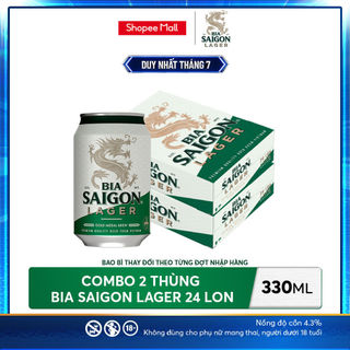 Nồng Độ Cồn 4.3% - Combo 2 Thùng 24 Lon Bia Saigon Lager 330ml